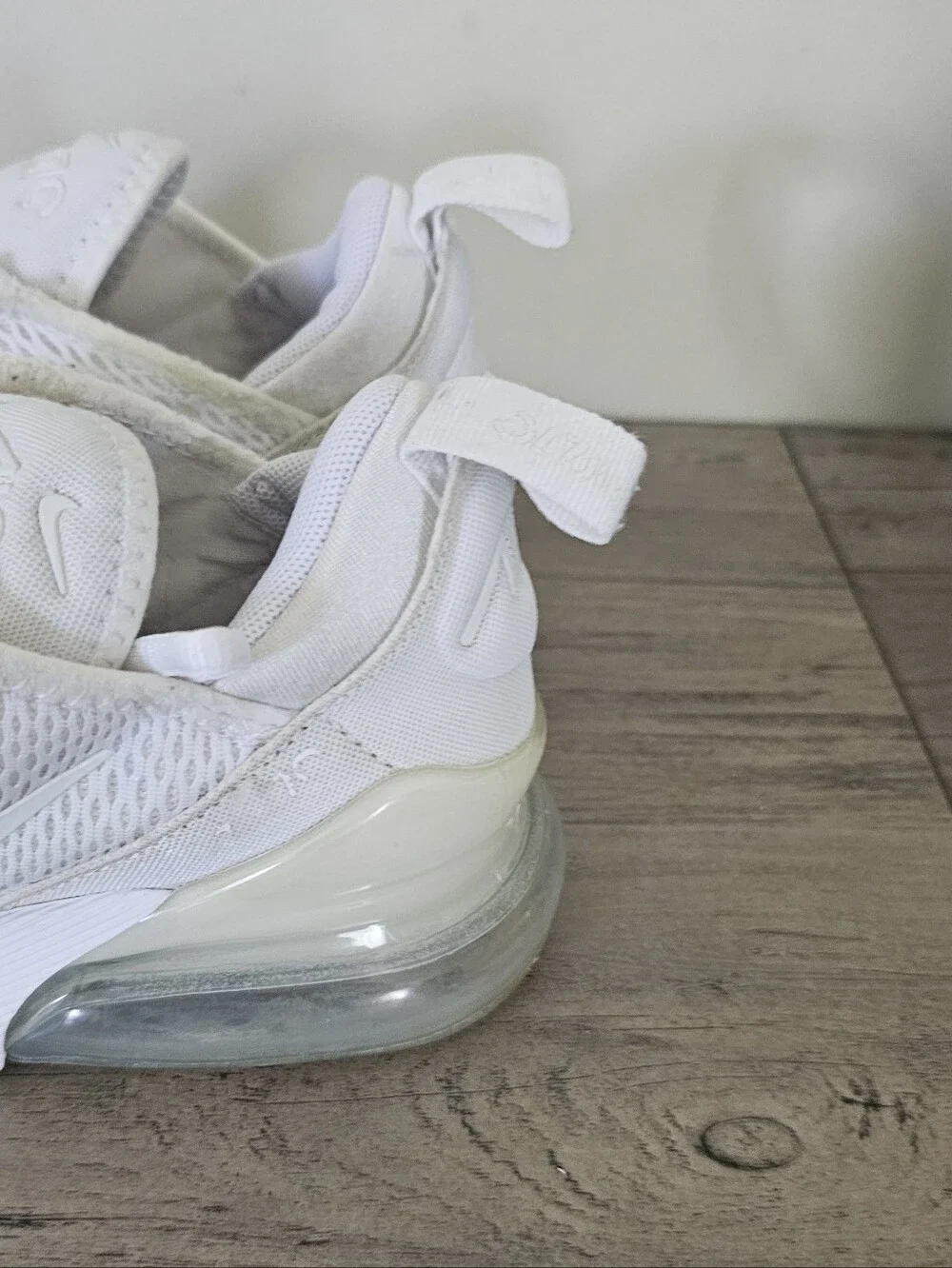 Nike Kids White Mesh Air Max 270 Sneakers Boy Girl Size 3